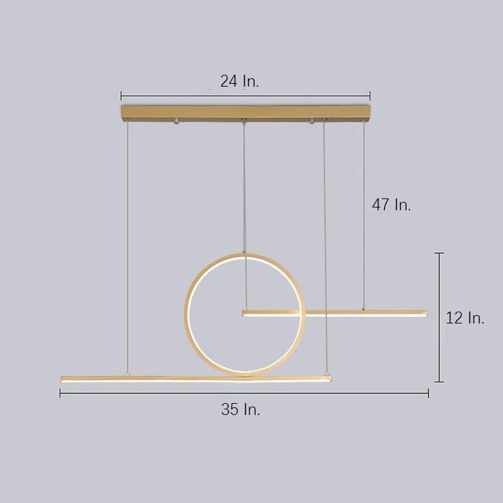 Circle Linear Design LED Modern Pendant Lighting Hanging Ceiling Lights for Dining Room