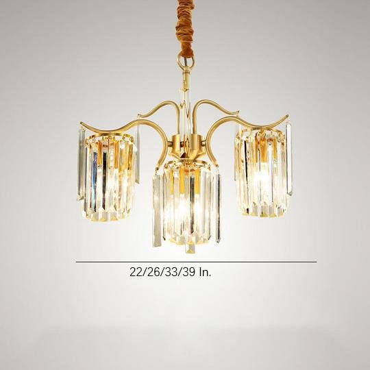 Classical Gold Chandelier Light LED Copper Glass Crystal Modern Chandeliers
