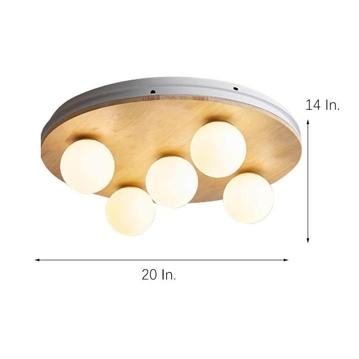 Nordic 5-Light Round Plane Bubble Flush Mount Ceiling Lighting