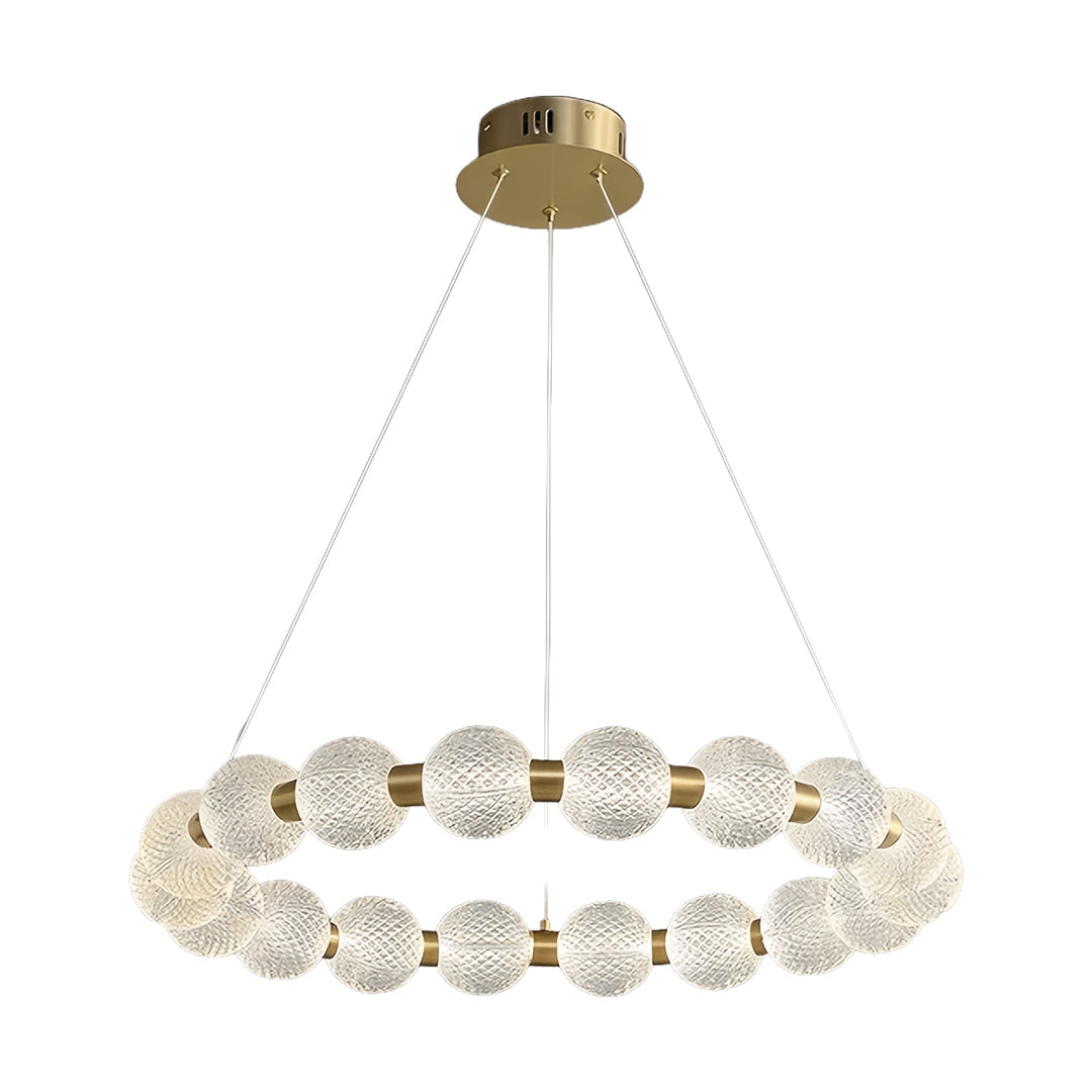 Glass Shade Chandelier Round Minimalist Luxury Island Ceiling Light