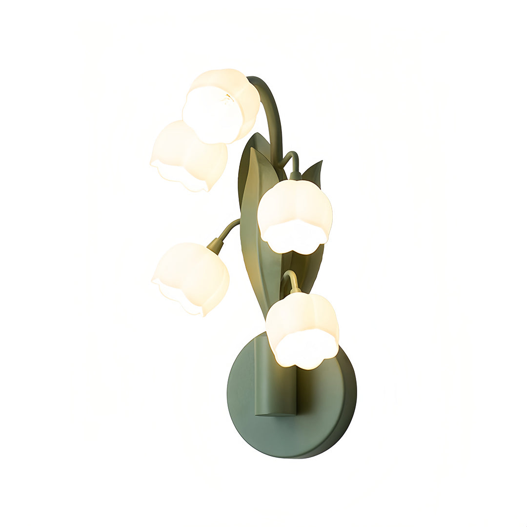 Floral Wall Lights French Country Classic Bellflower Glass Lamp