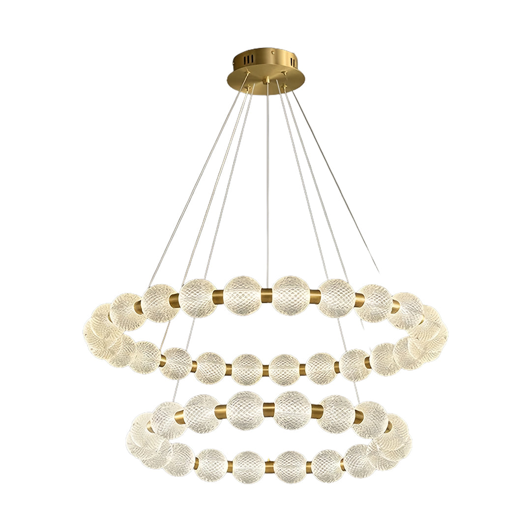 Glass Shade Chandelier Round Minimalist Luxury Island Ceiling Light