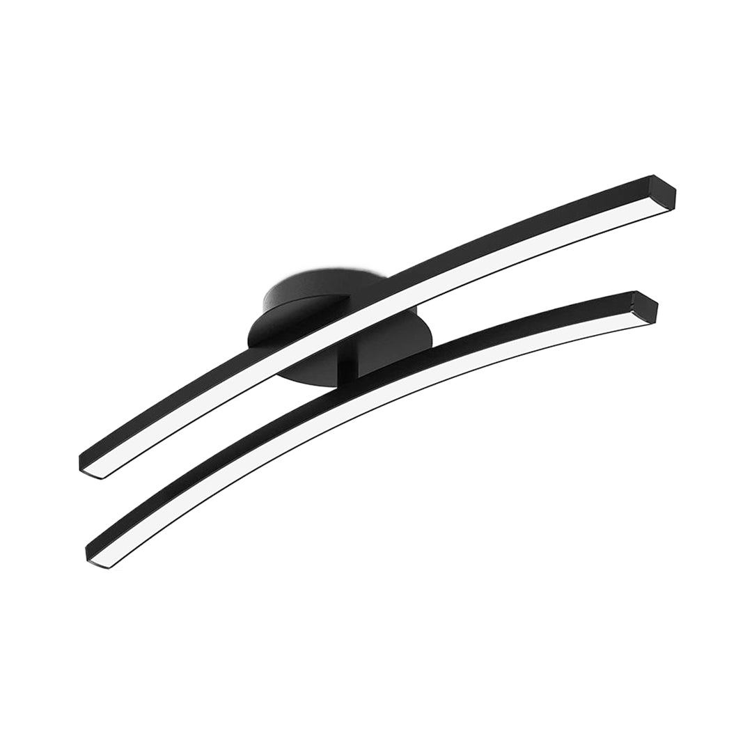 Contemporary Semi Flush Mount Lighting Dual LED Strip Rotating Ceiling Light