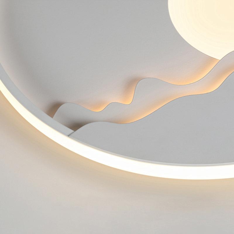 Modern Aluminum LED Moon Patterned Wall Sconce