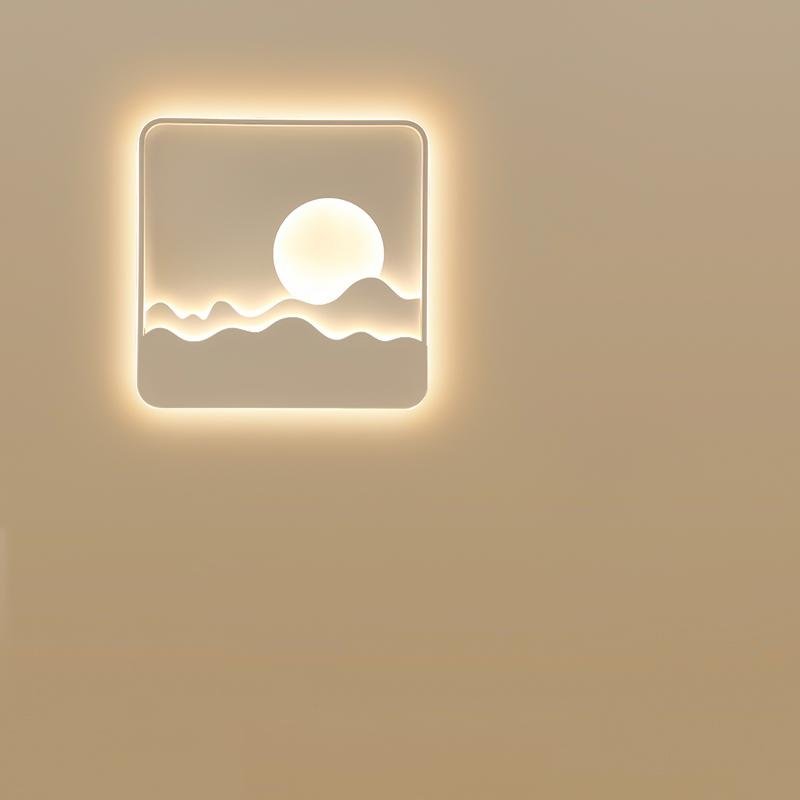Modern Aluminum LED Moon Patterned Wall Sconce