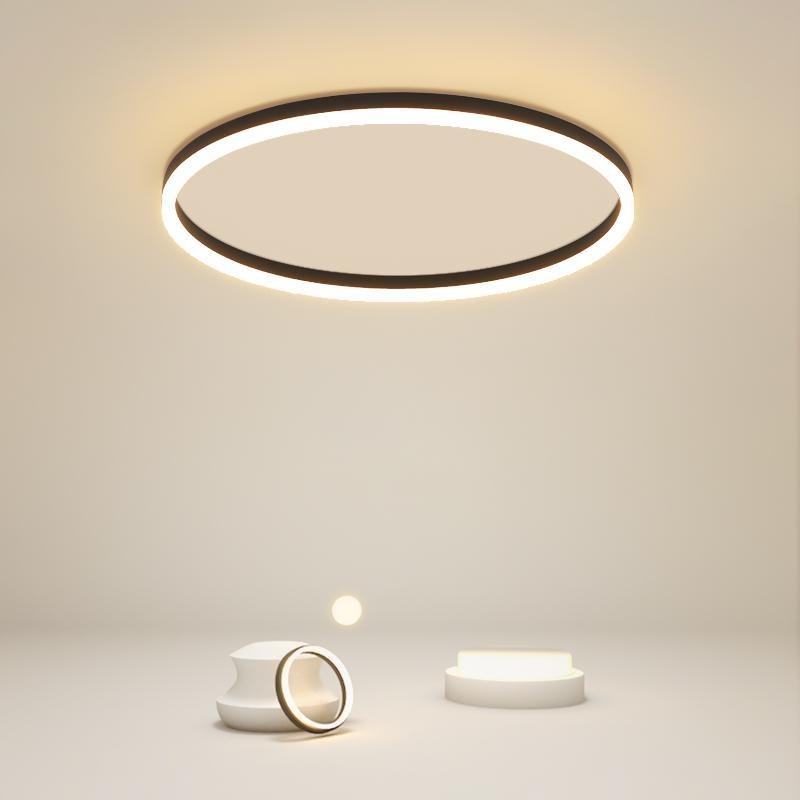 Black Round Dimmbale Aluminum Flush Mount Ceiling Light