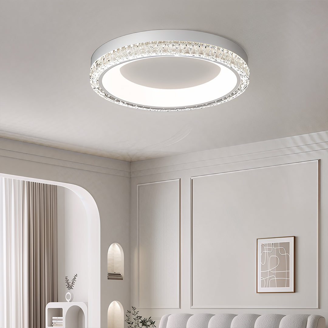 White Flush Mount Ceiling Light Italian Round Minimalist Lamp