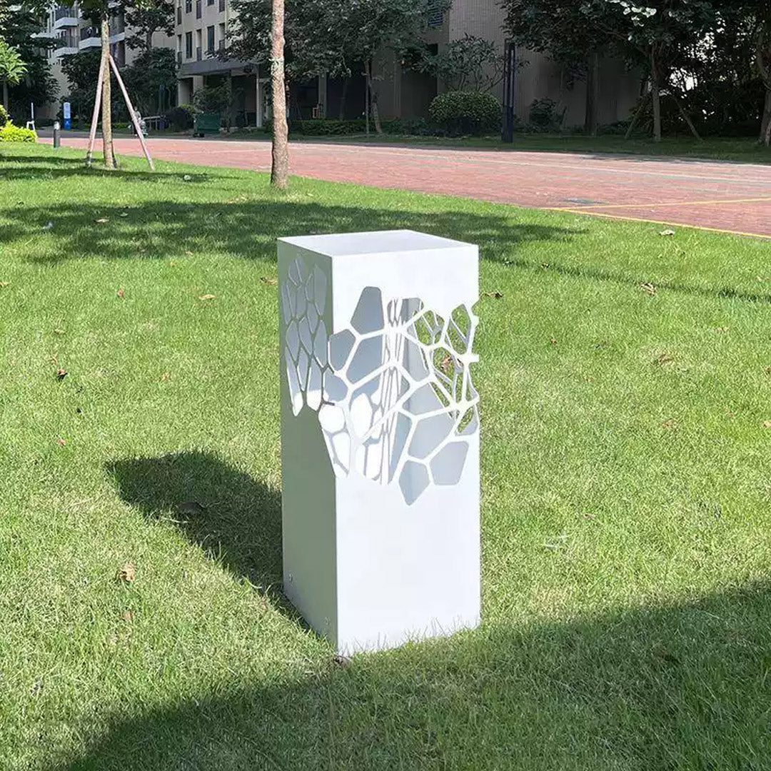 White Landscape Lights Outdoor Waterproof Decorative Hollow Bollard Light