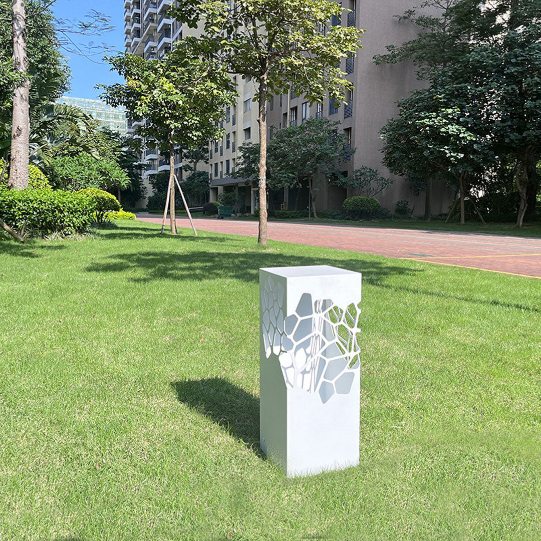 White Landscape Lights Outdoor Waterproof Decorative Hollow Bollard Light