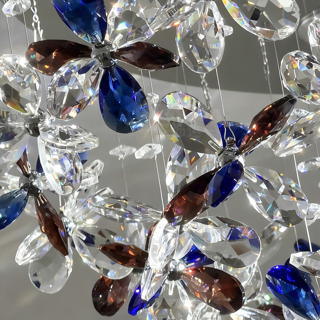 Crystal Flush Mount Lights French Round LED Romantic Ceiling Light