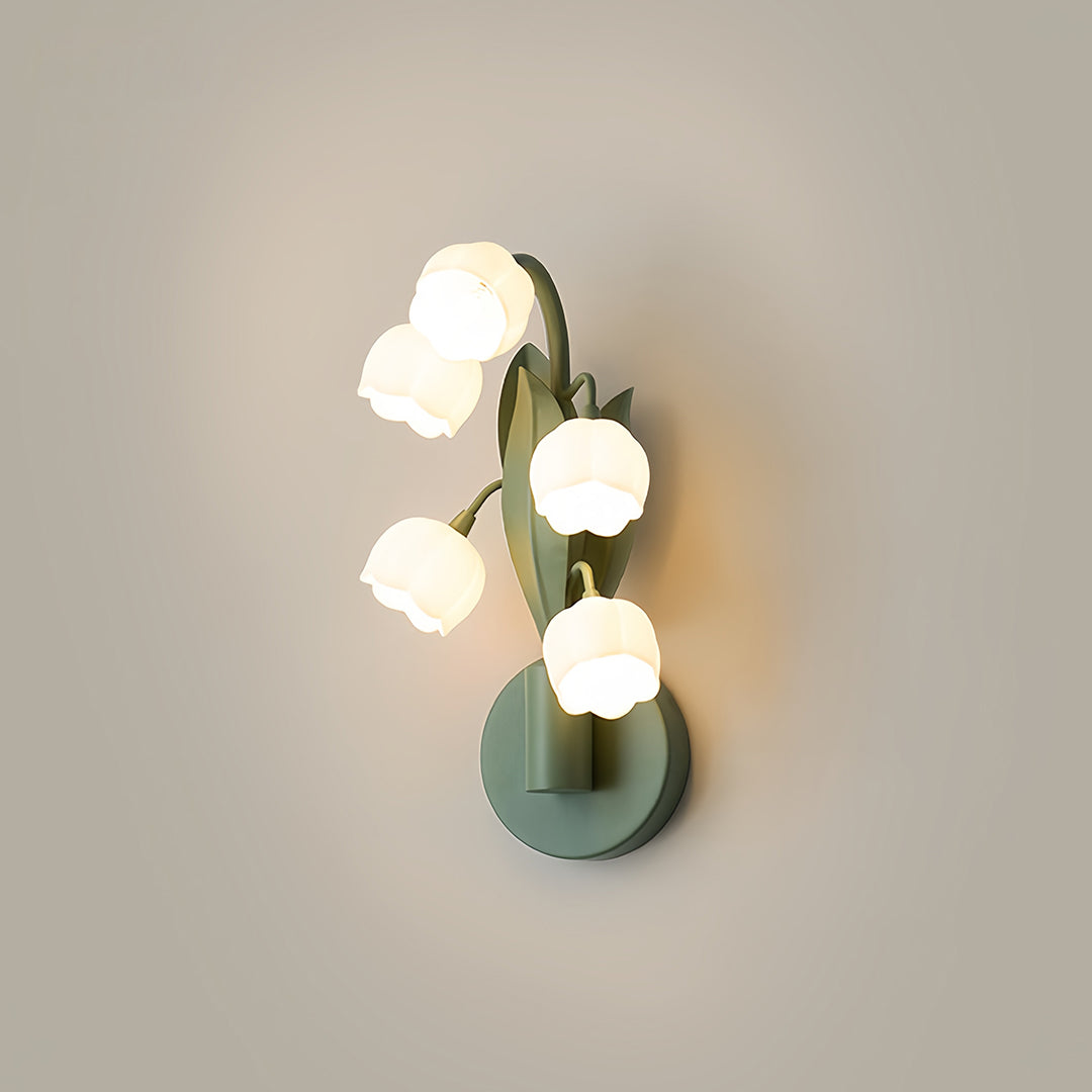 Floral Wall Lights French Country Classic Bellflower Glass Lamp