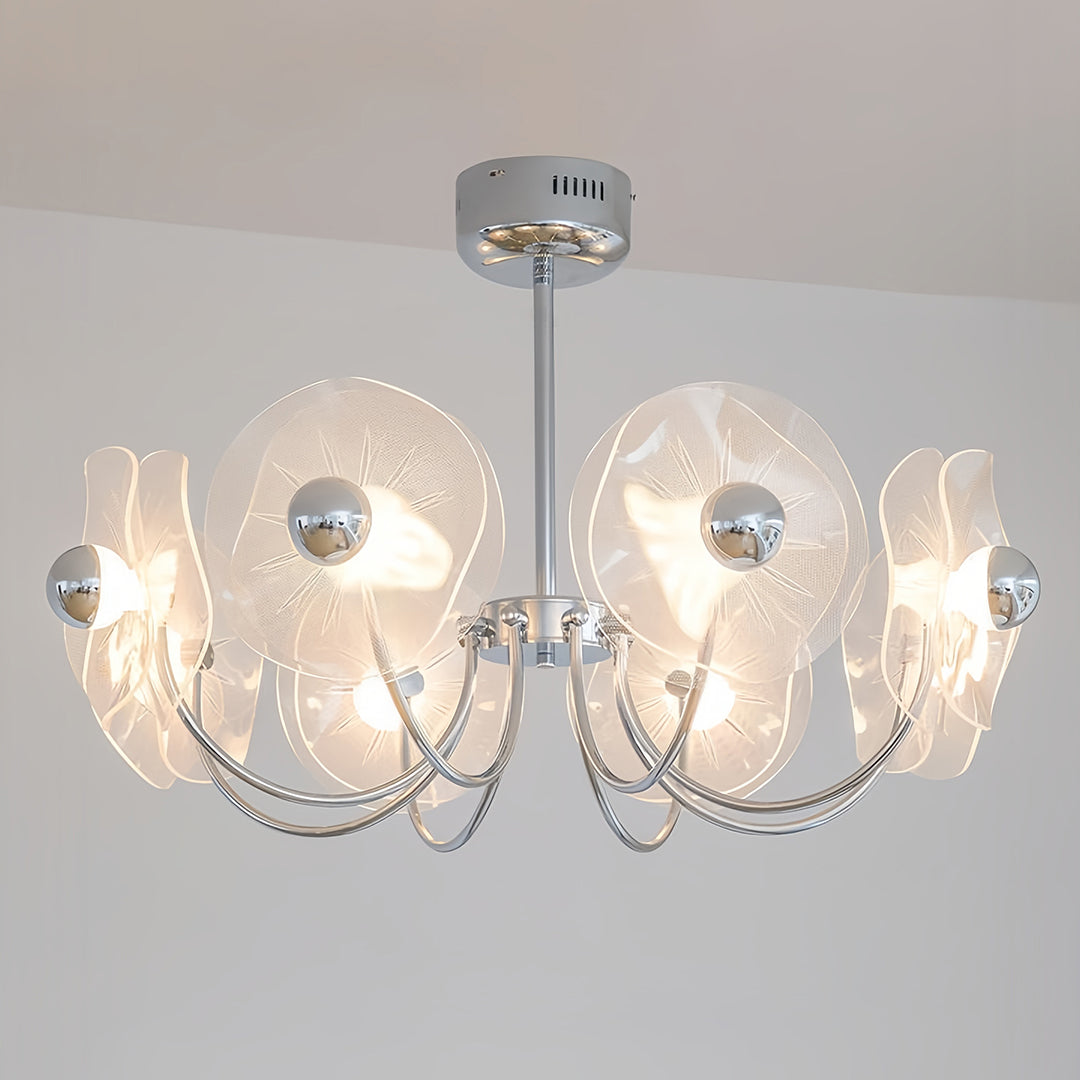 Acrylic LED Chandelier Multi-head with Chrome Accents Ceiling Light