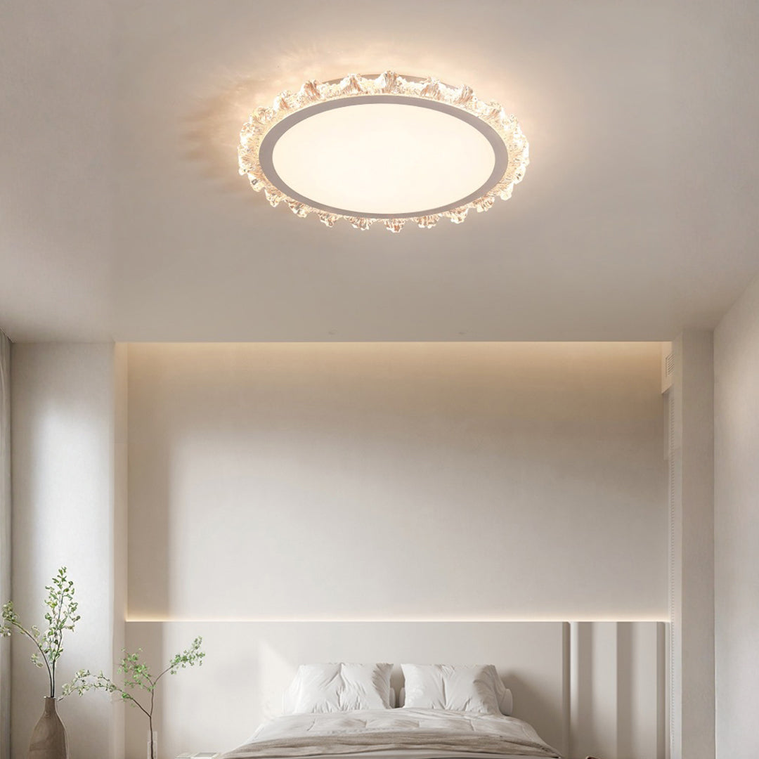 White Round LED Ceiling Light French wide-spectrum Ultra-Thin Flush Mount Light