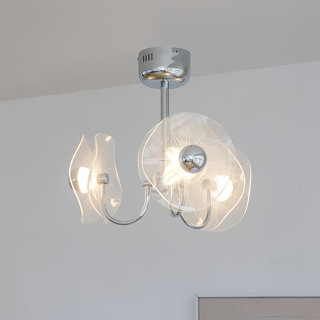 Acrylic LED Chandelier Multi-head with Chrome Accents Ceiling Light