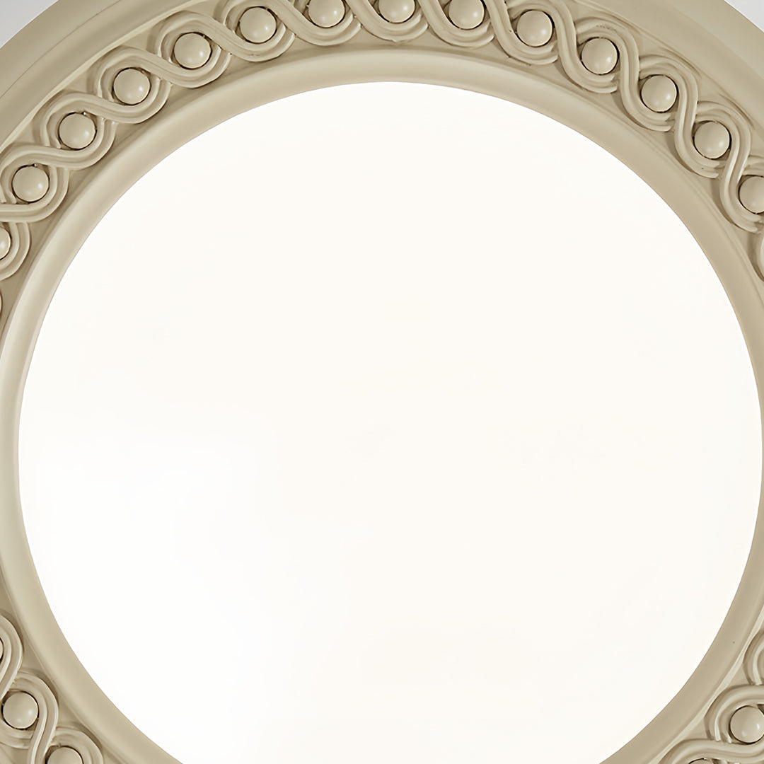Retro Flush Mount Light Carved Resin Elegant Acrylic Ceiling Light