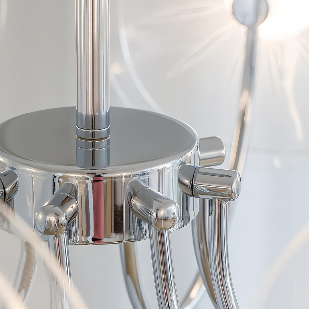 Acrylic LED Chandelier Multi-head with Chrome Accents Ceiling Light