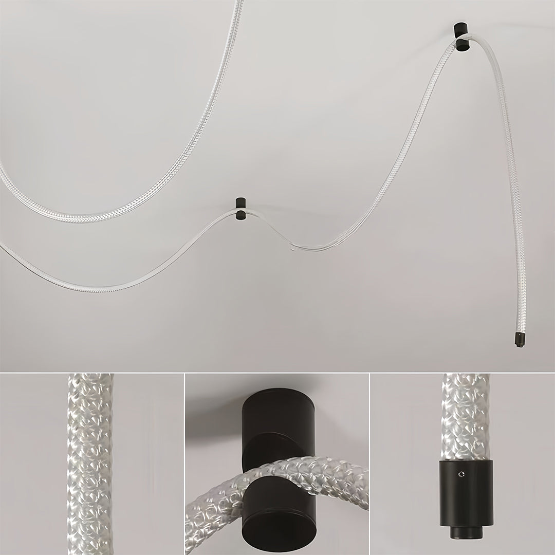 Long LED Ceiling Light Minimalist Creative Black Linear Lamp