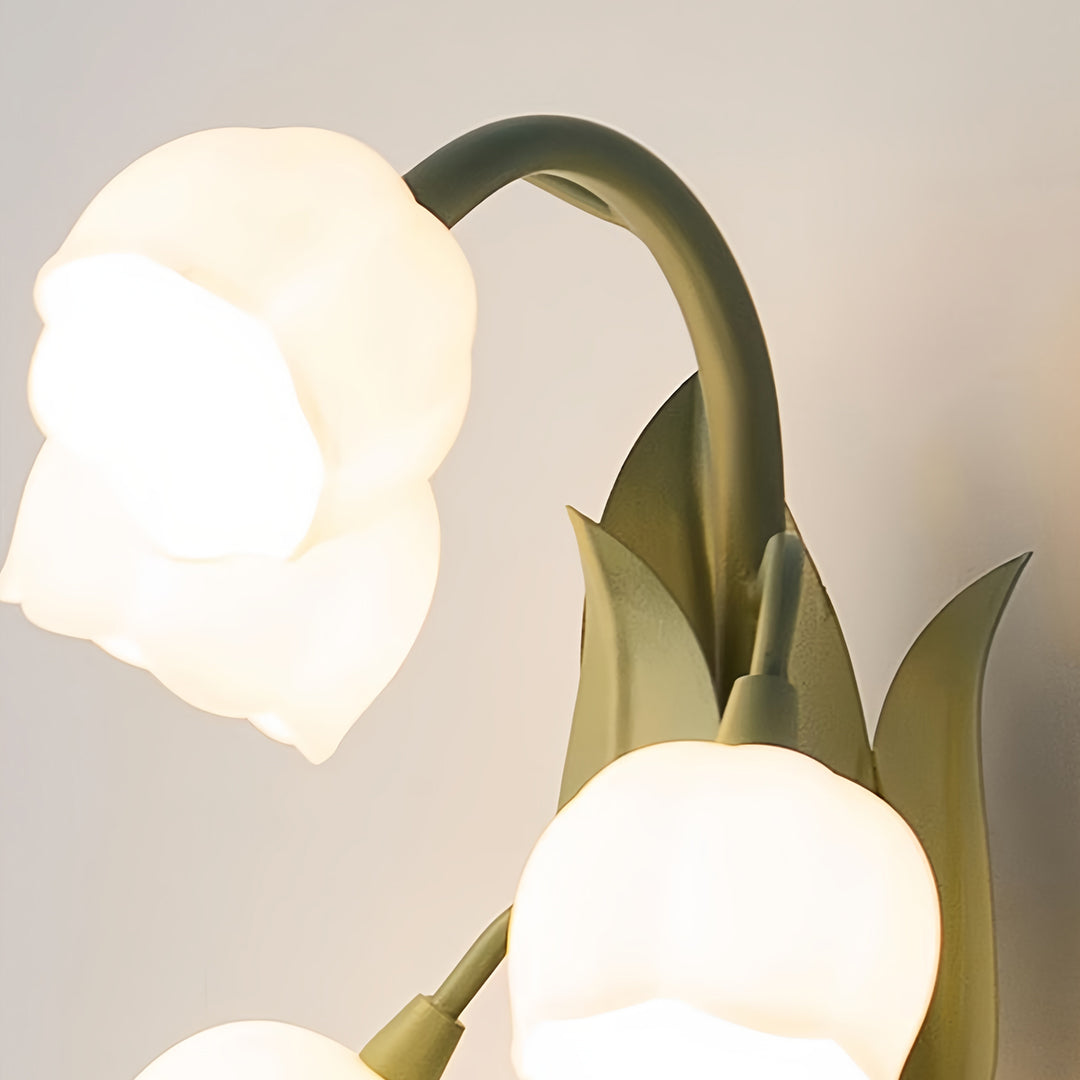 Floral Wall Lights French Country Classic Bellflower Glass Lamp