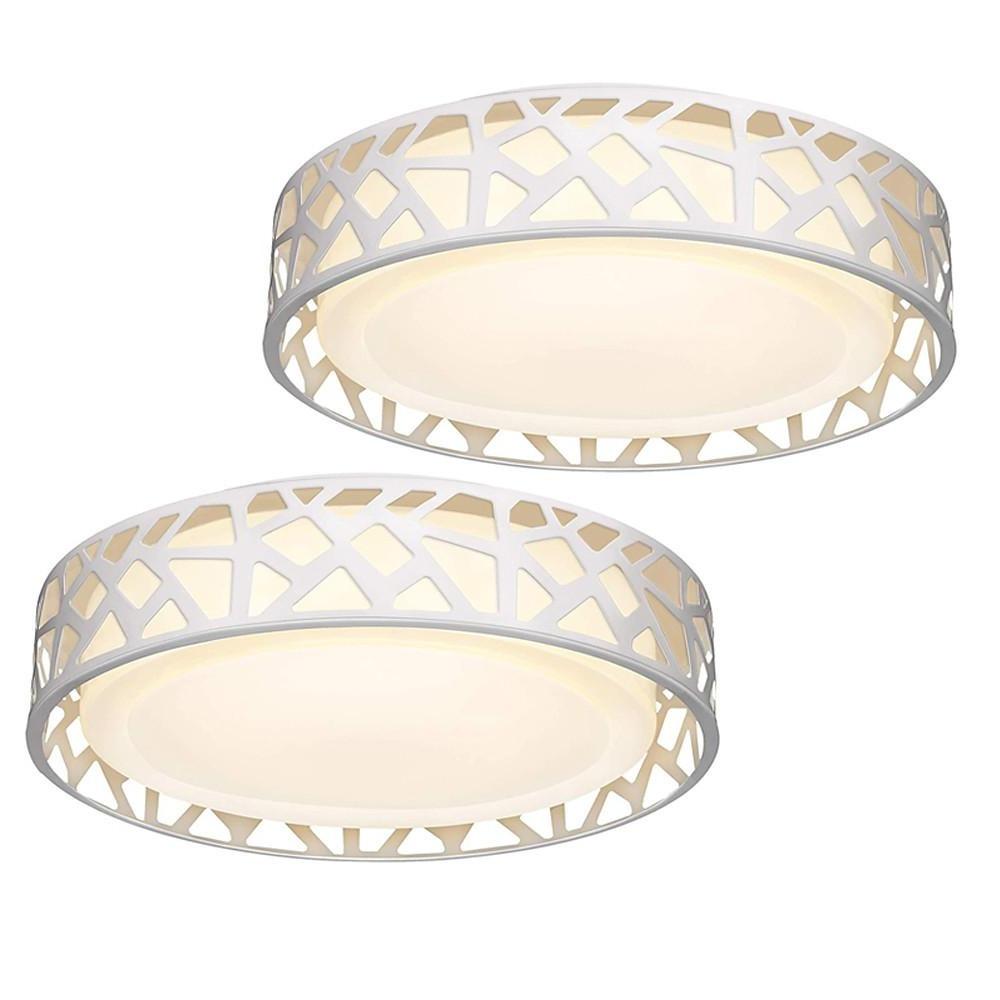 Round Metal Traditional Drum Flush Mount Light LED Ceiling Lights