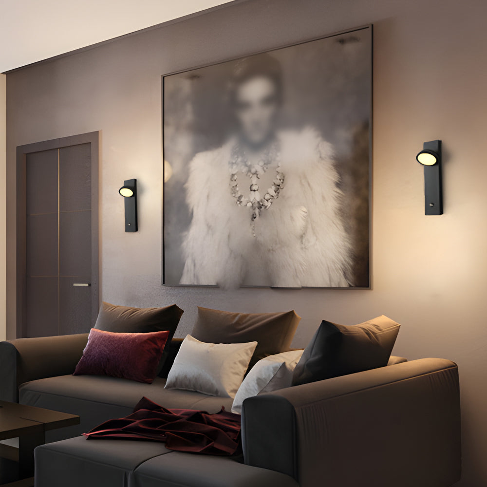 Accent Wall Lamp Rotatable Modern Black Metal Lamp