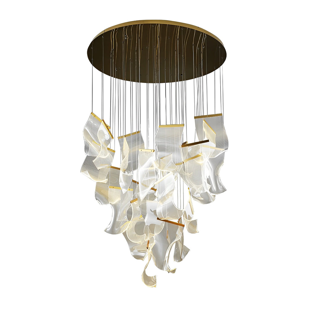 Acrylic Chandeliers Irregular Curled LED Ceiling Light