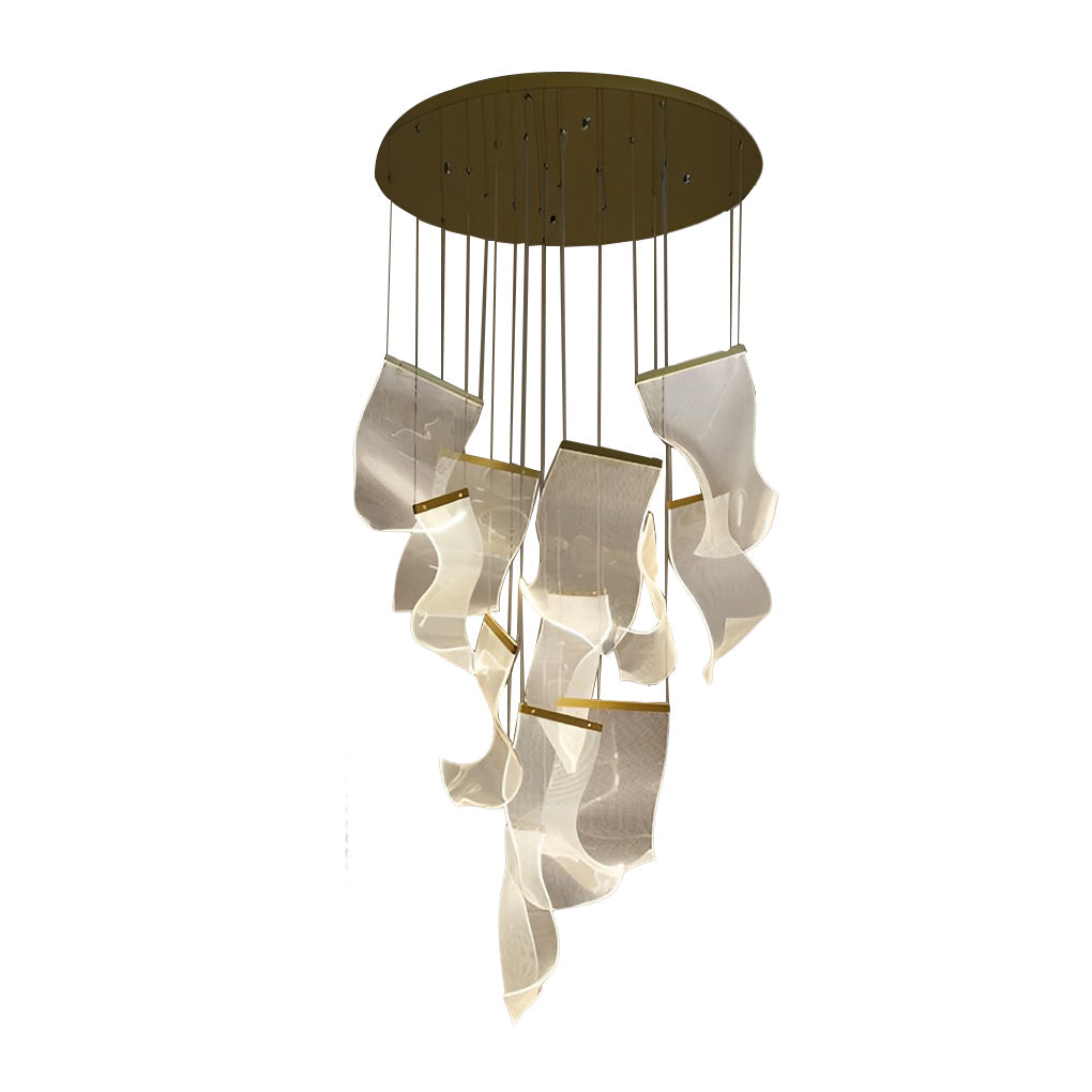 Acrylic Chandeliers Irregular Curled LED Ceiling Light