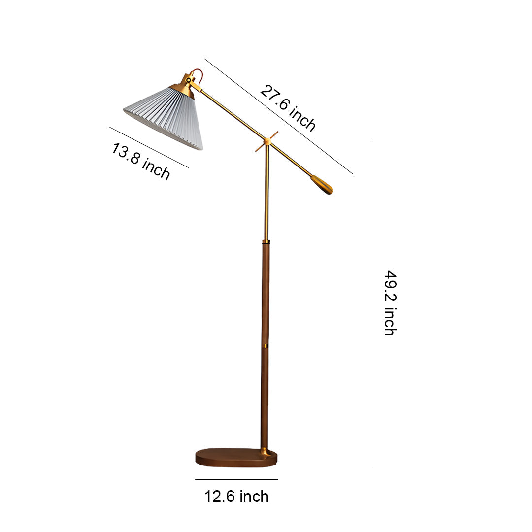 Adjustable Reading Lamp Floor Retro Bedroom Task Swing Arm Lamps