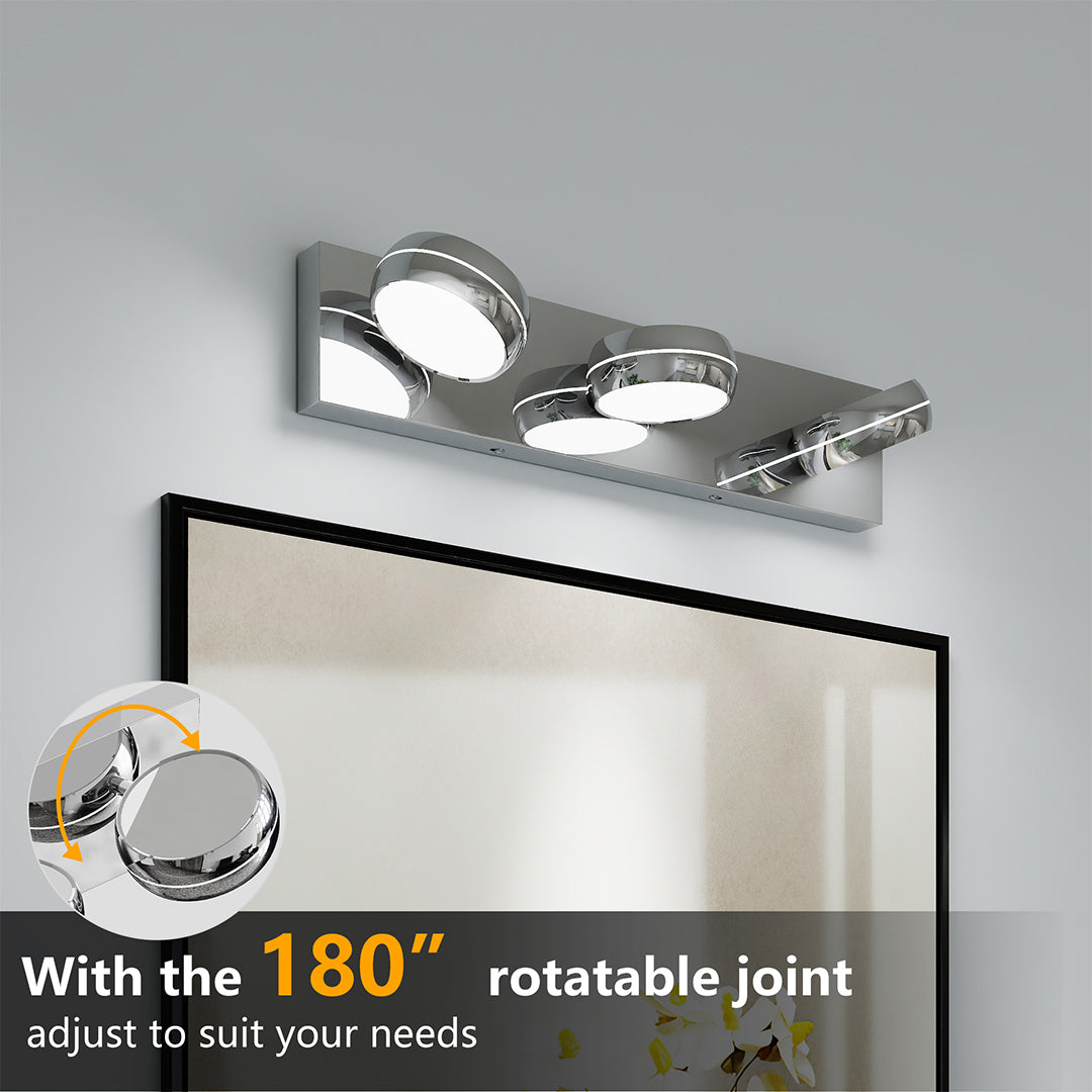Chrome Bathroom Vanity Light Luxury Minimalist Aluminum Mirror Light