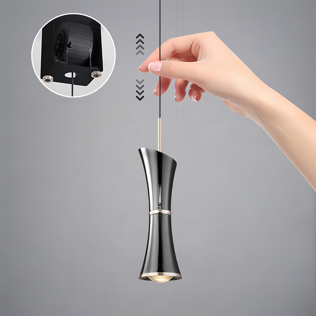 Small Black Pendant Light with Elegant Hourglass Designs Ceiling Light