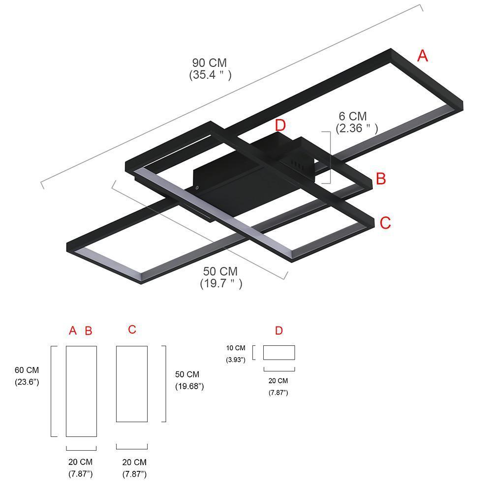 Display Of Rectangles Abstract LED Flush Mount Ceiling Lights