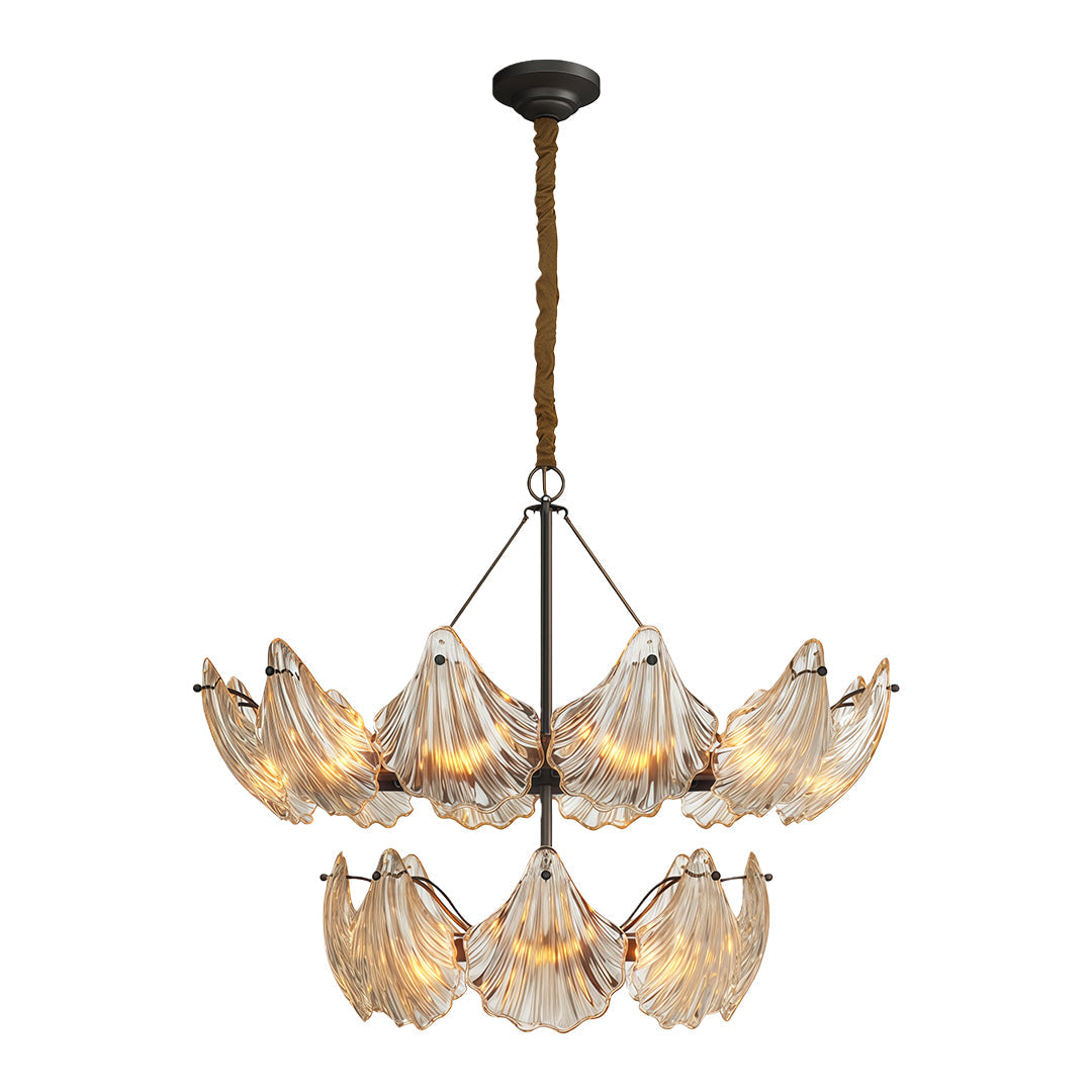 Modern Large Chandeliers Luxury Copper Glass Ceiling Light