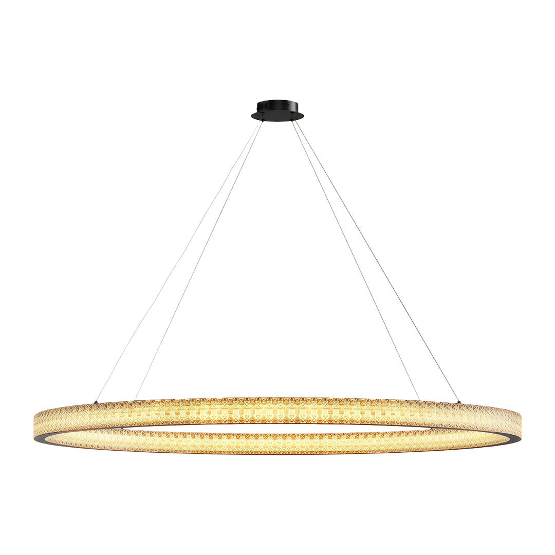 Circular Modern Chandelier Luxury Copper Ceiling Light