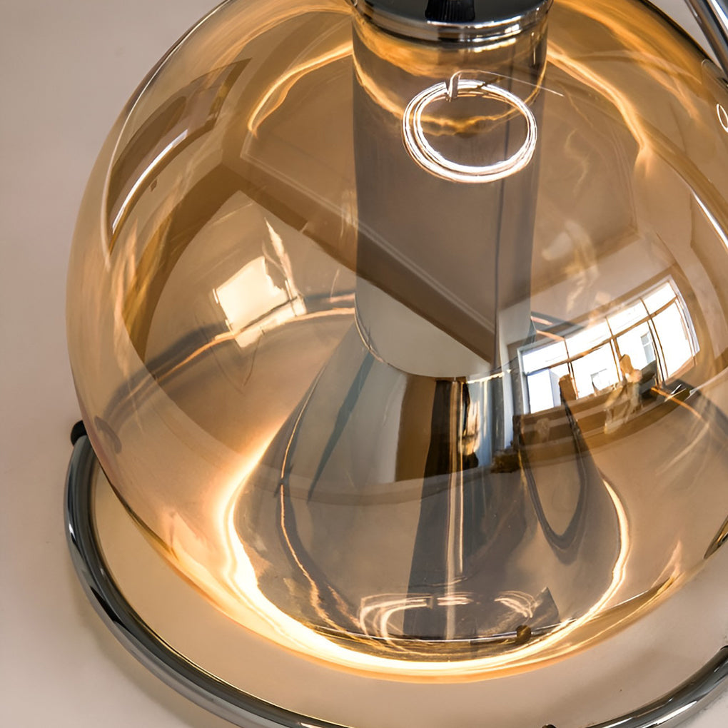 Amber Glass Globe Pendant Light Nordic Metal Ceiling Light