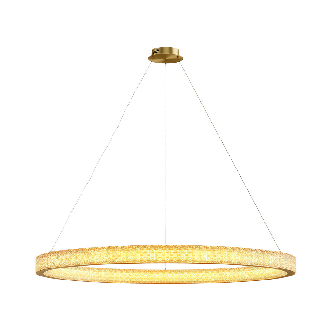 Circular Modern Chandelier Luxury Copper Ceiling Light