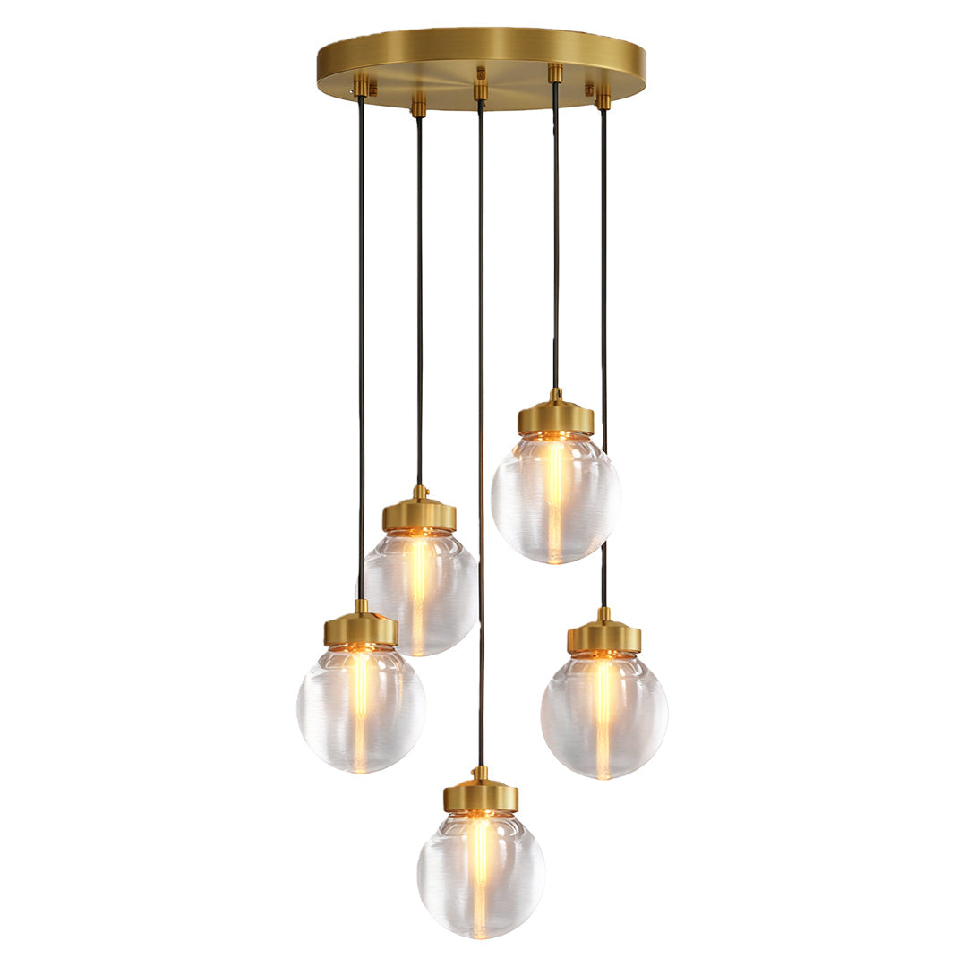 Modern Copper Chandelier Creative Luxury Glass Ceiling Light