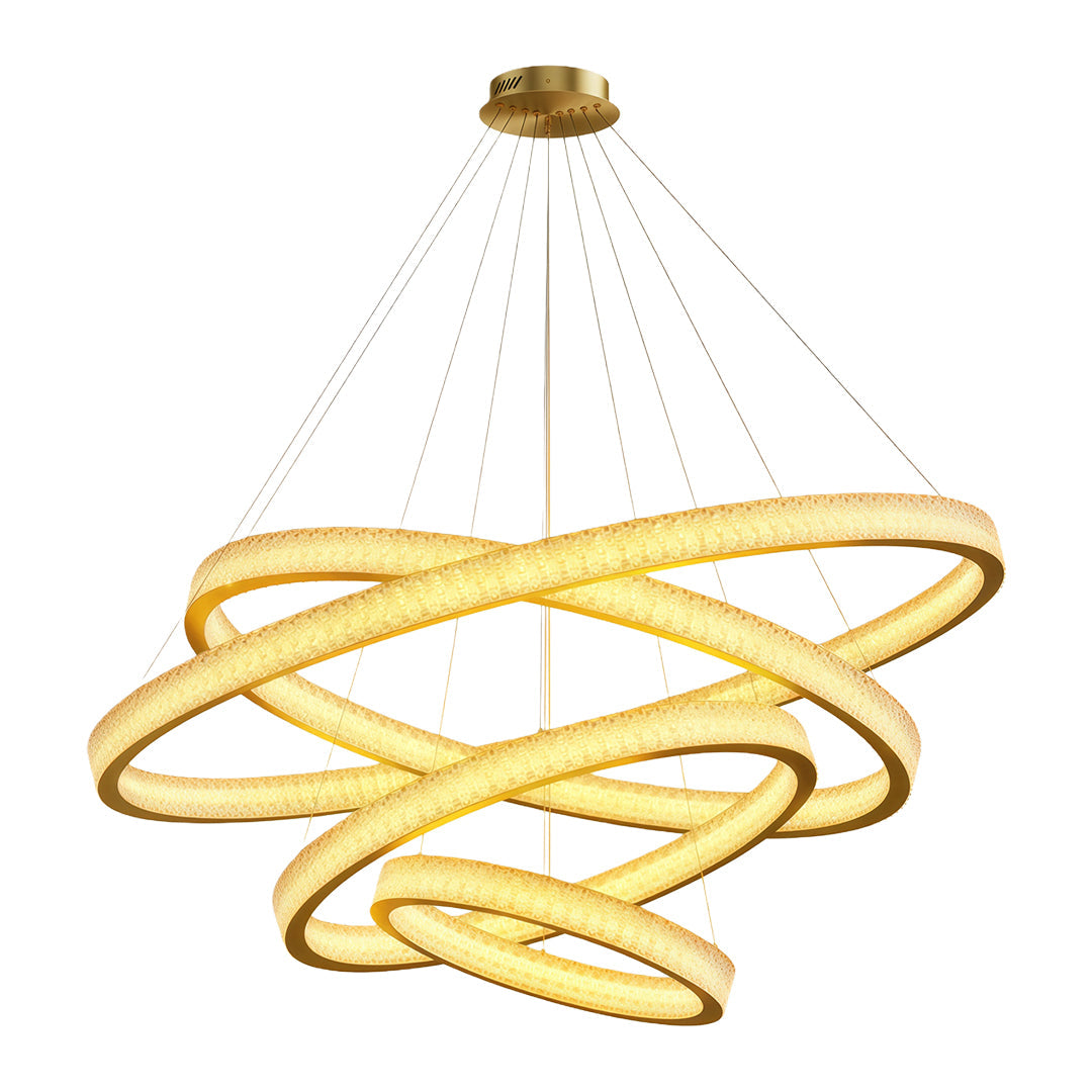 Circular Modern Chandelier Luxury Copper Ceiling Light