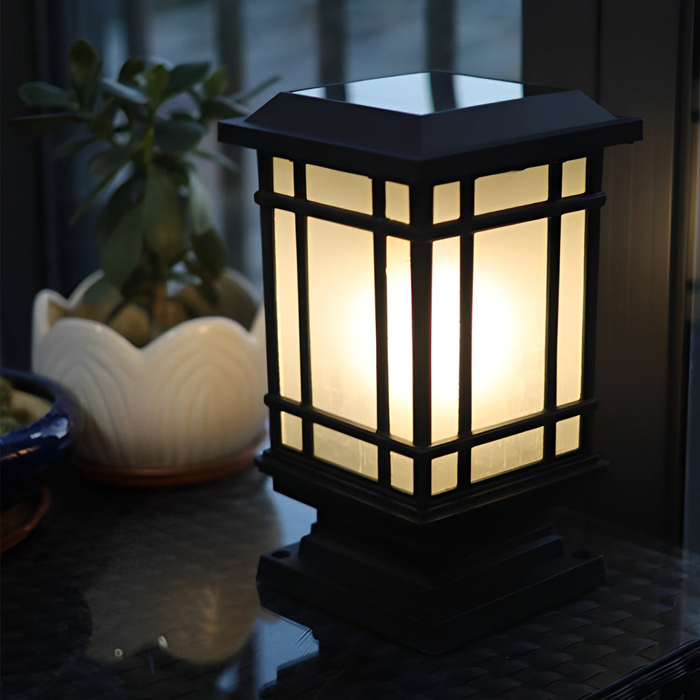 Antique Cast Iron Street Light Retro Solar Fence Light