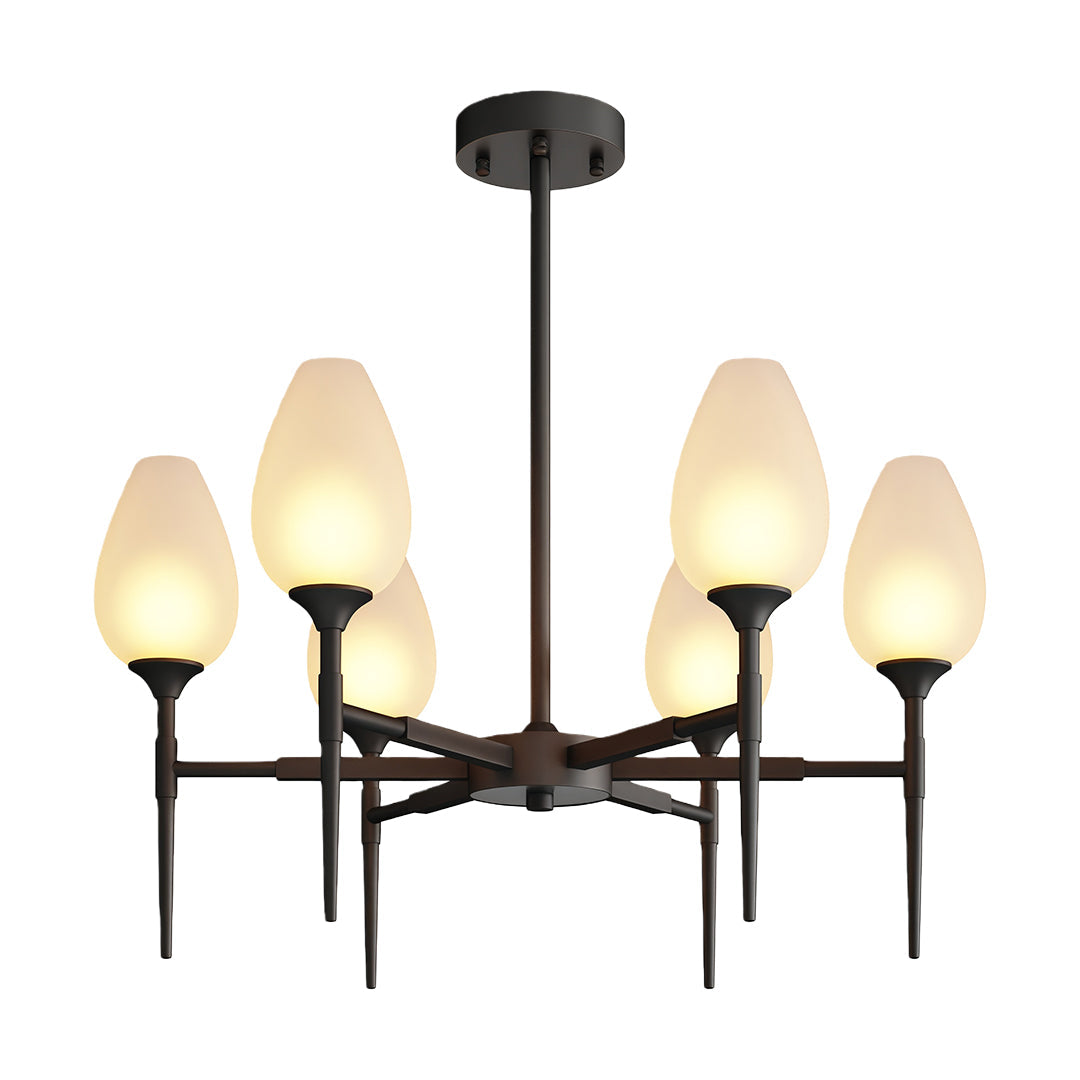 Glass Modern Chandelier Luxury Brass Minimalist Ceiling Light
