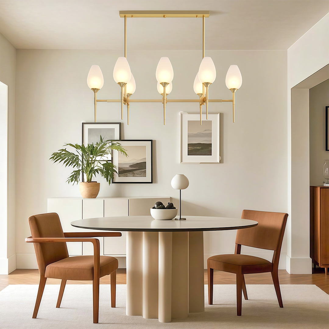 Glass Modern Chandelier Luxury Brass Minimalist Ceiling Light