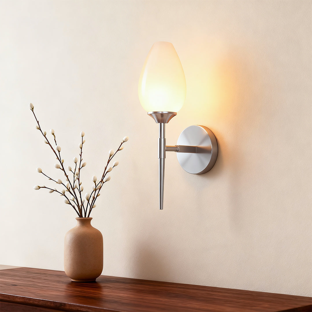 Glass Wall Lights Full Copper American-Style Lamp