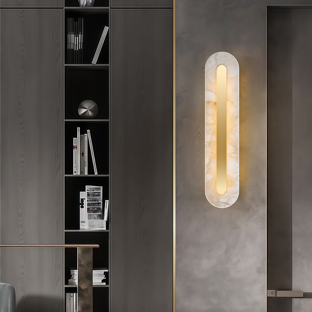Gold Wall Light Modern Luxury Brass Cloud Stone Light