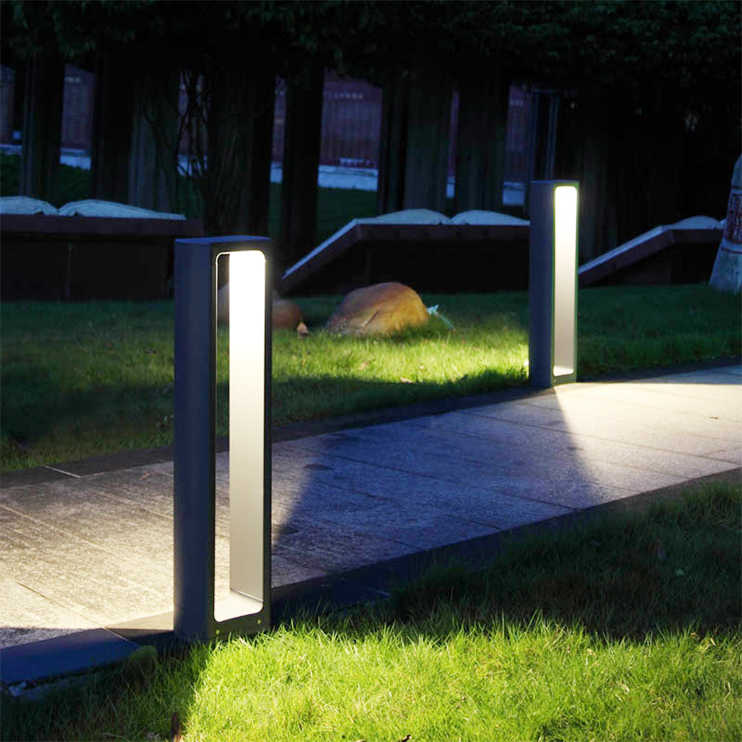 Square LED Garden Outdoor Bollard Light Minimalist Pathway Lighting