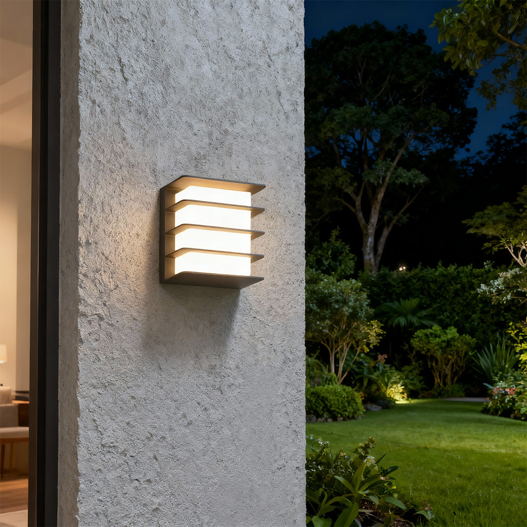 Square LED Wall Lights Black Outdoor Waterproof Light