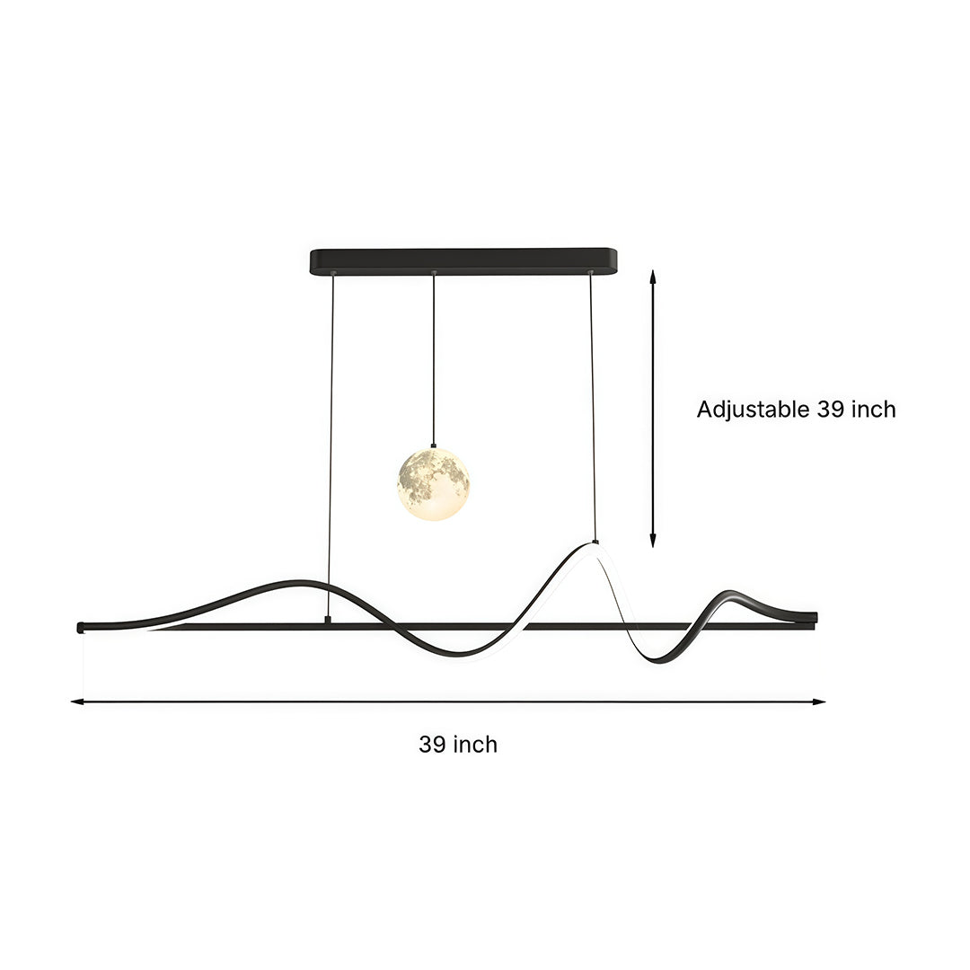 Art Deco Pendant Light Creative Adjustable Moon Ceiling Lights