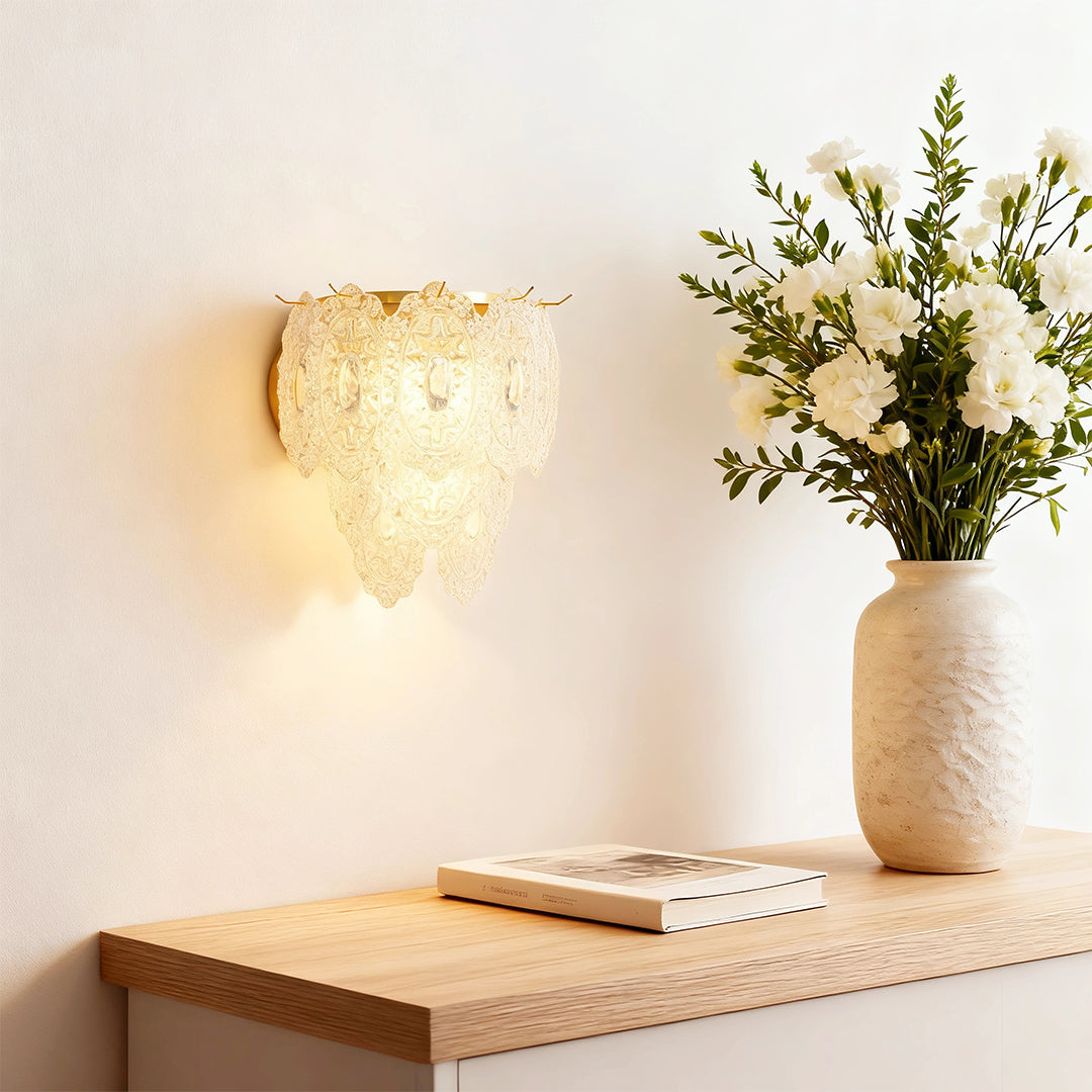 Art Wall Lights French Luxury Style Copper Glass Lamp