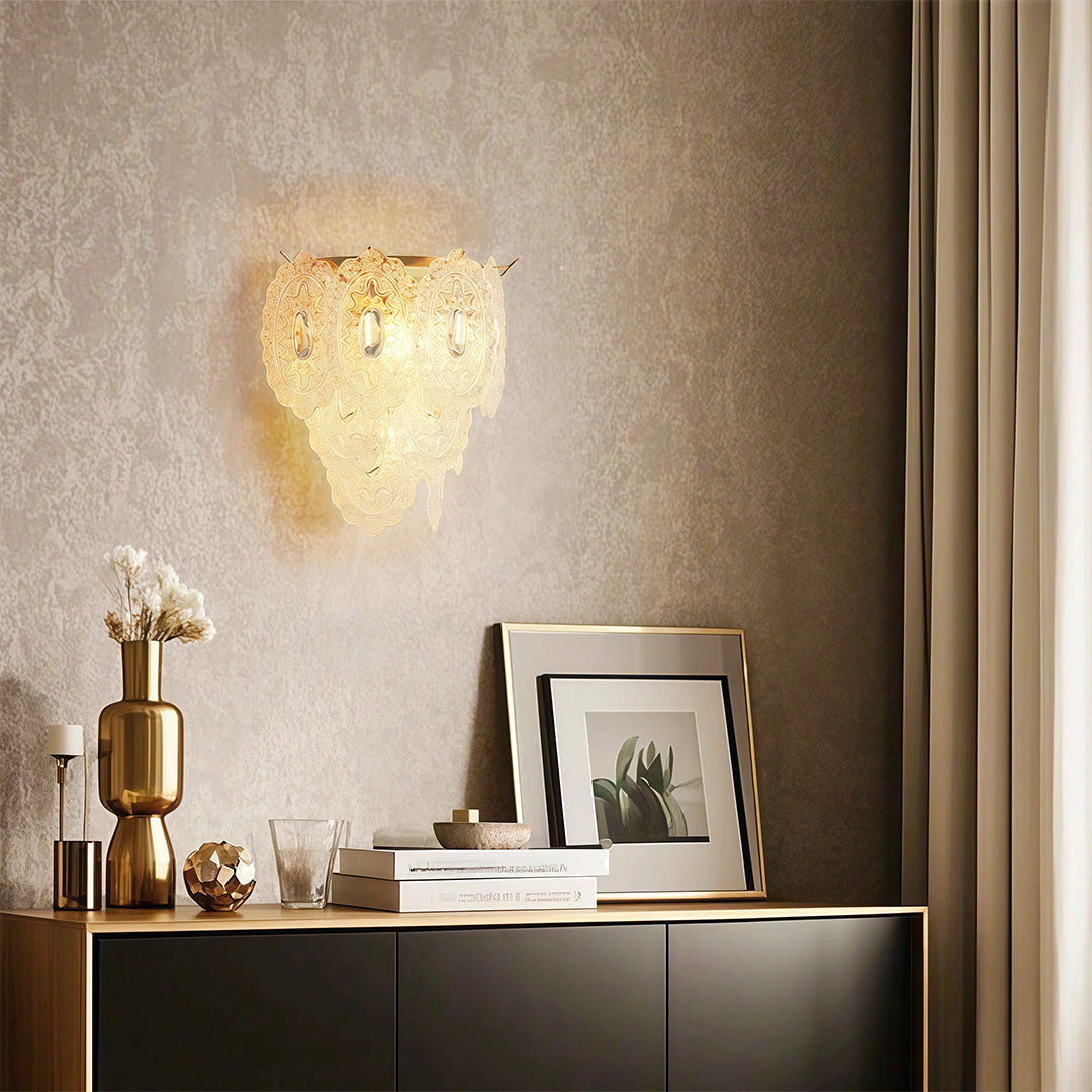 Art Wall Lights French Luxury Style Copper Glass Lamp