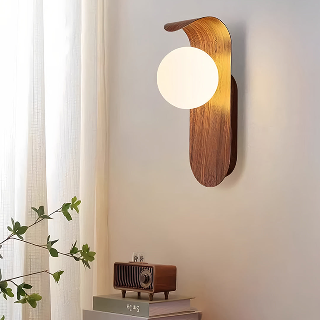 LED Lights For Wall Mid-Century Minimalist Wood Grain Wall Lights