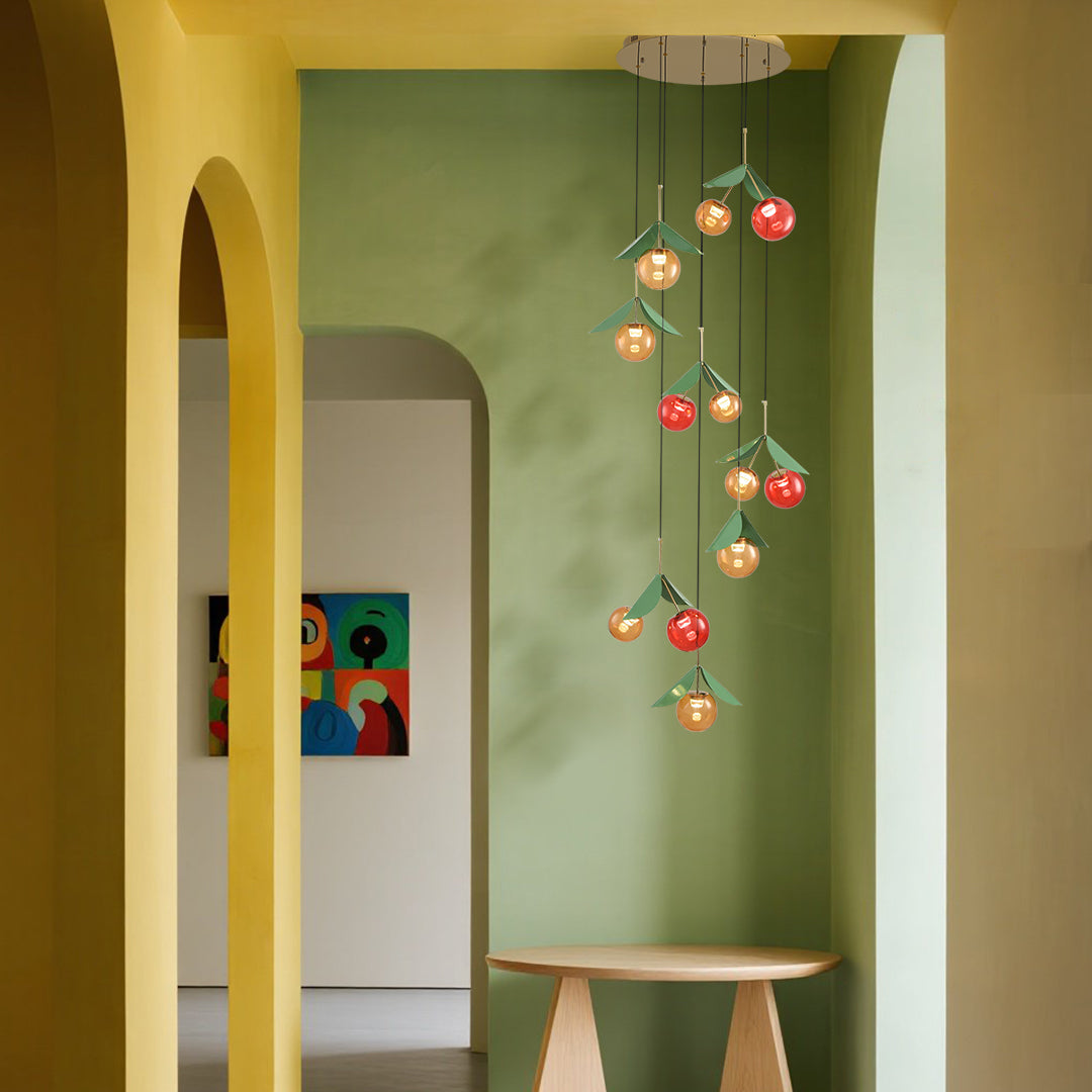 Creative Cherry LED Glass Dome Chandelier Nordic