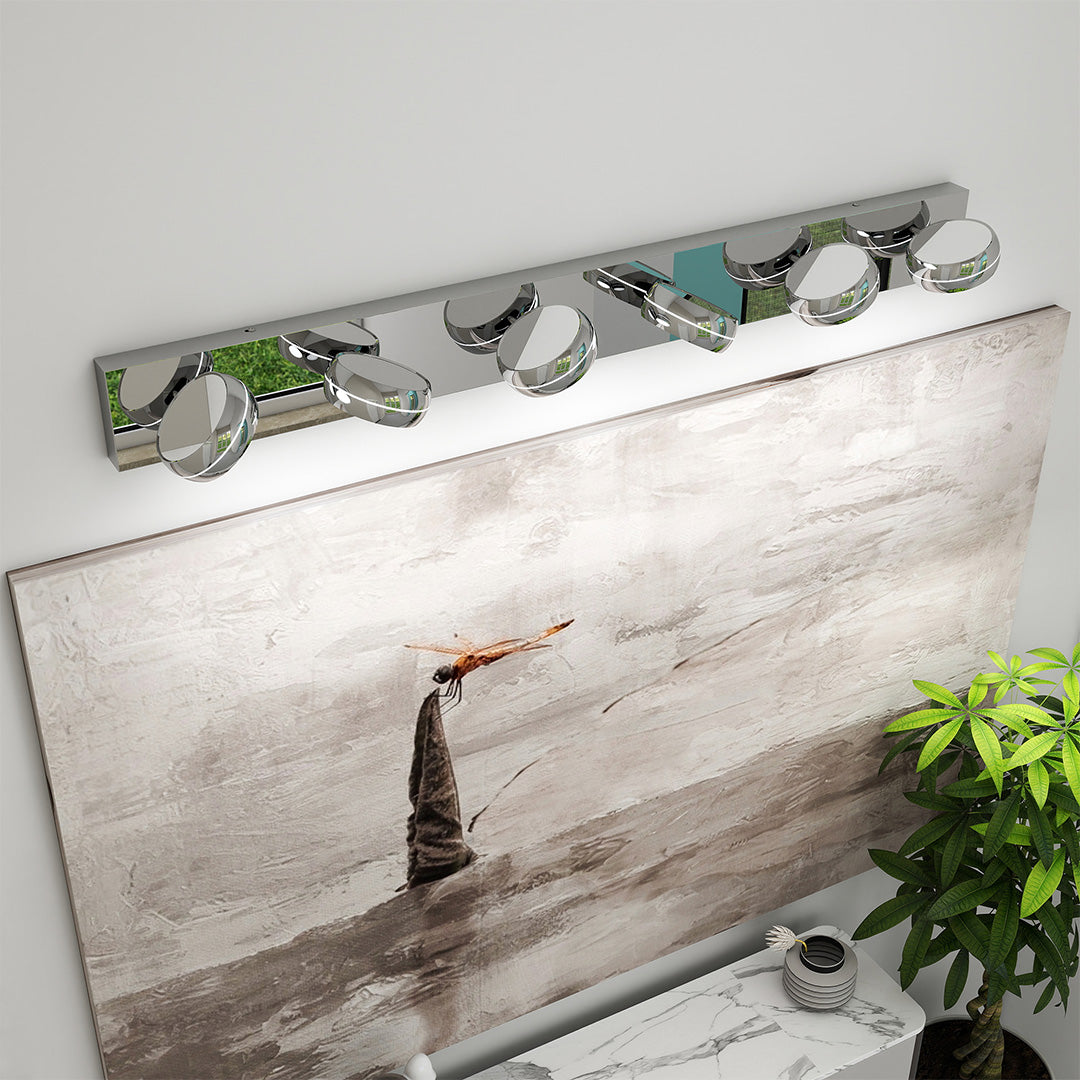 Chrome Bathroom Vanity Light Luxury Minimalist Aluminum Mirror Light