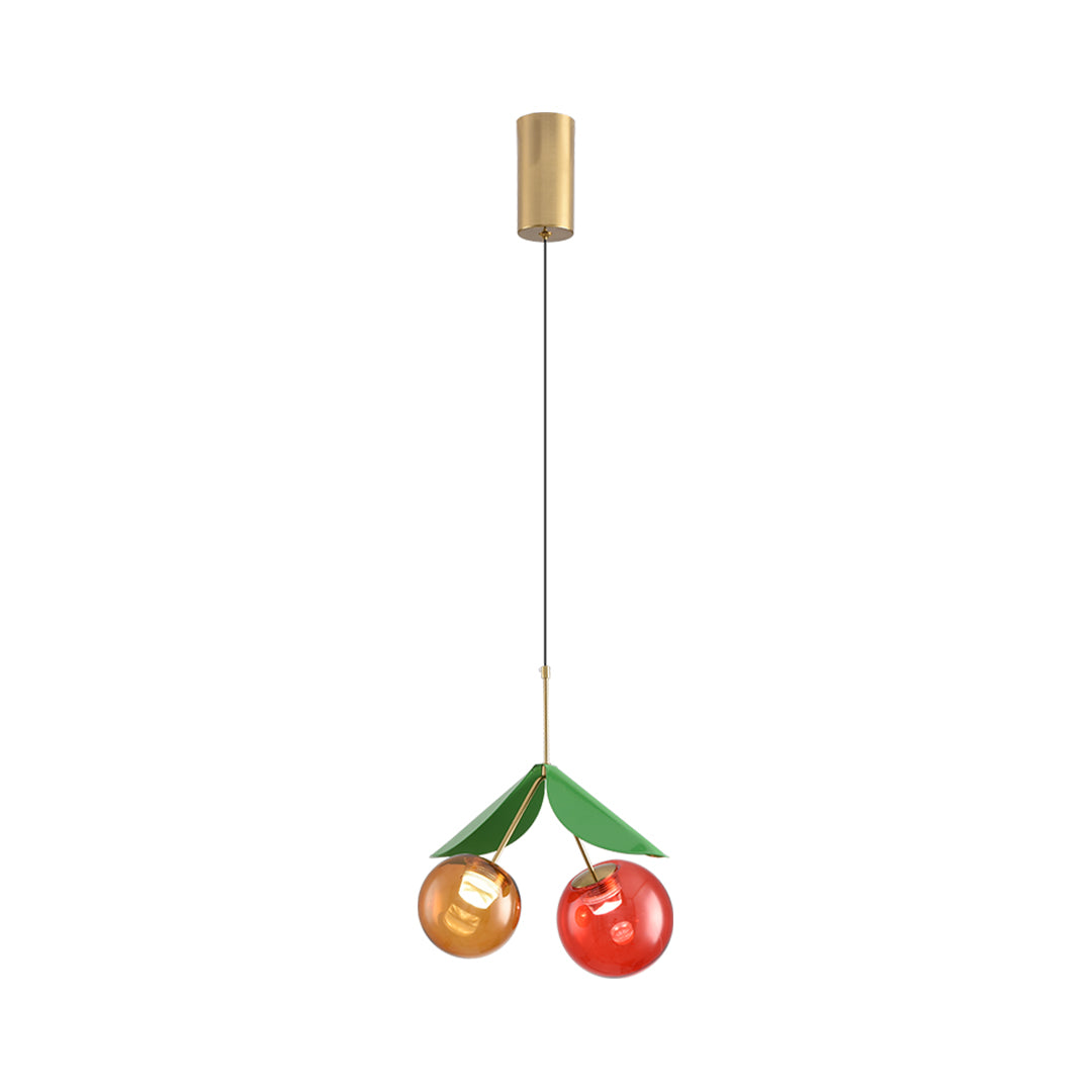 Glass Globe Pendant Light Fixture Nordic Creative Cherry LED Artistic Ceiling Light